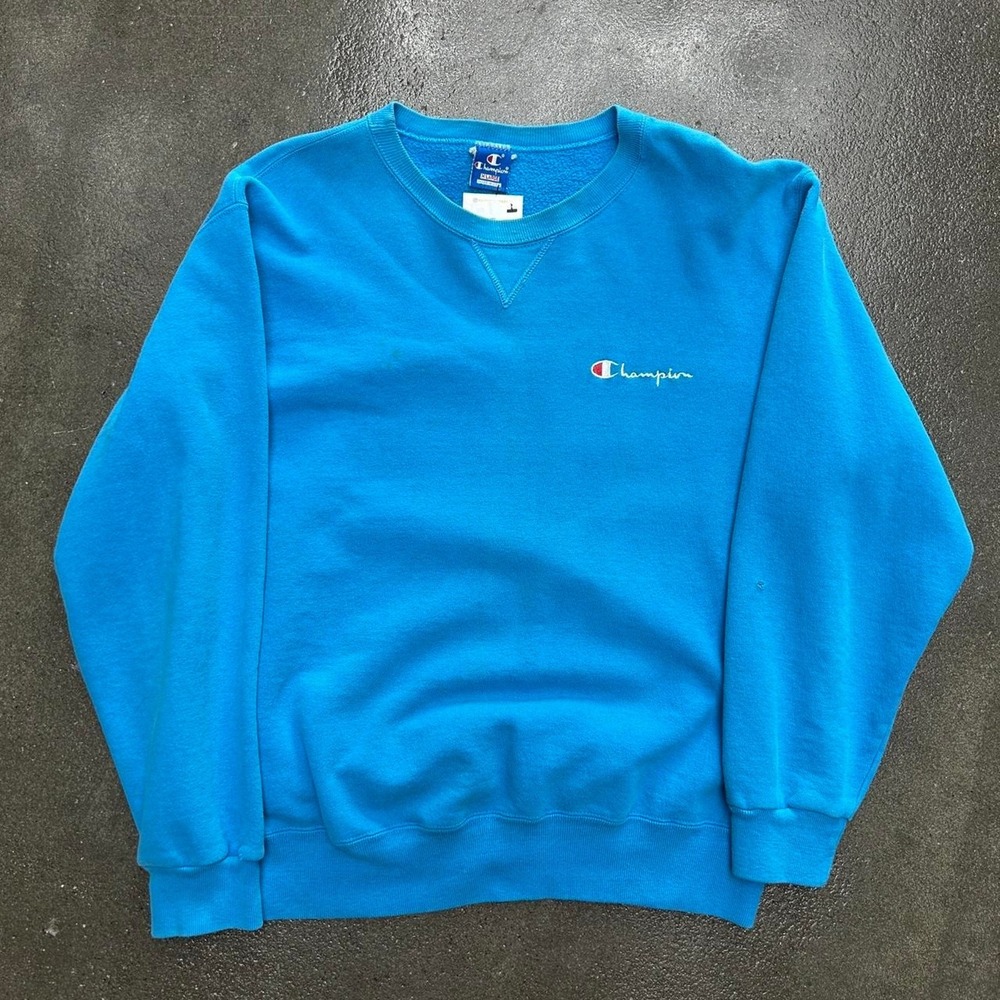 Vintage 90s champion embroidered spell out size men's large crewneck sweatshirt